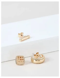 Basque Mod 3PK Earrings in Gold