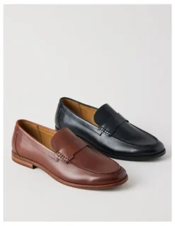 Basque Porter Leather Loafer in Cognac
