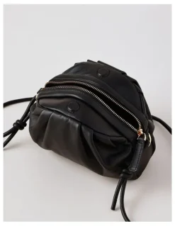 Basque Rosie Leather Crossbody Bag in Black
