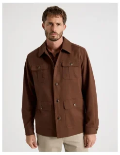 Basque Safari Style Jacket in Brown