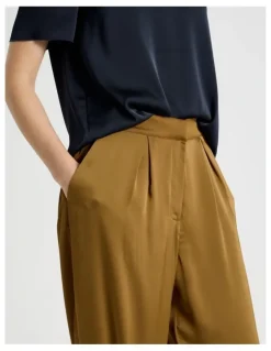 Basque Satin Harem Pant in Khaki