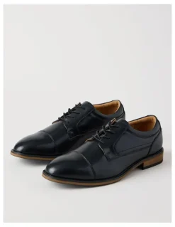 Basque Sergio Leather Toe Cap Lace Up in Black