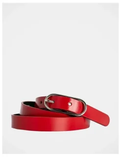 Basque Willow Leather Belt in Red