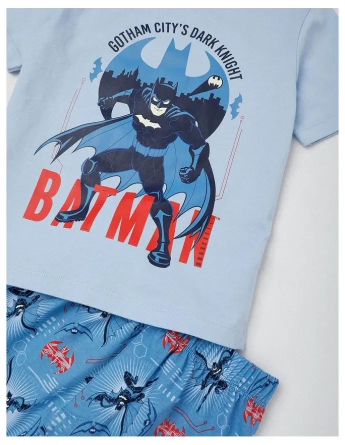 Batman Batman City Pyjamas With A Pillowcase in Baby Blue