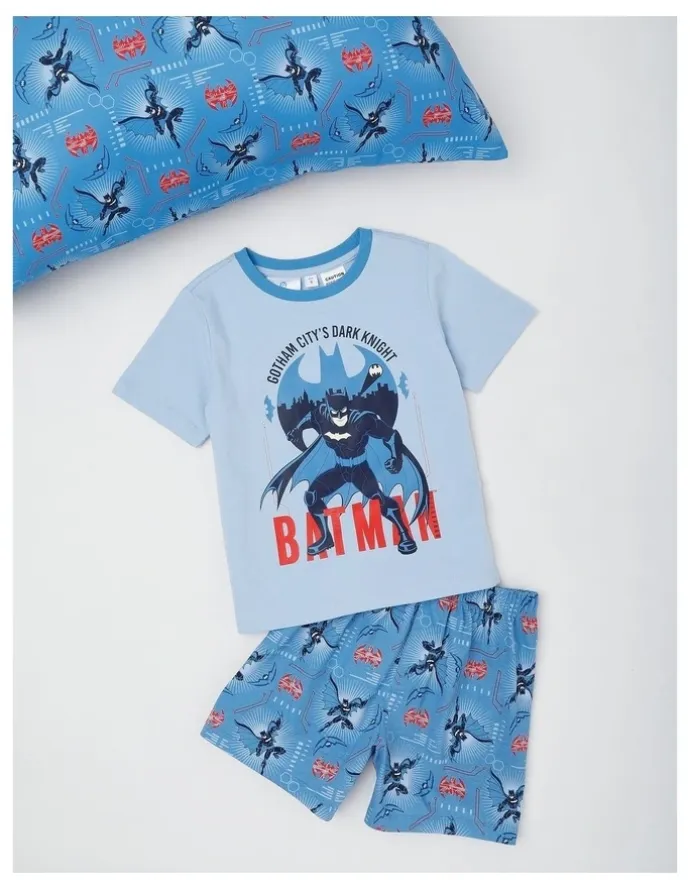 Batman Batman City Pyjamas With A Pillowcase in Baby Blue