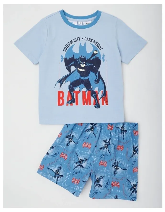 Batman Batman City Pyjamas With A Pillowcase in Baby Blue