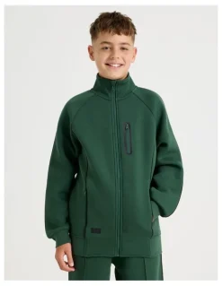 Bauhaus Athletic Zip Thru Sweat Top in Green