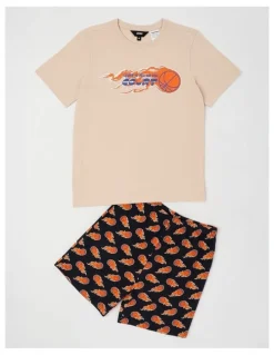 Bauhaus Basketball Flame Jersey Pyjamas in Grey