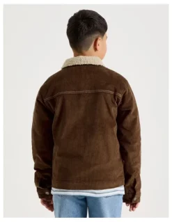 Bauhaus Classic Cord Jacket with Sherpa Collar in Brown