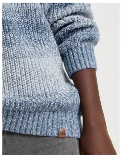 Bauhaus Crew Neck Ombre Knit in Blue