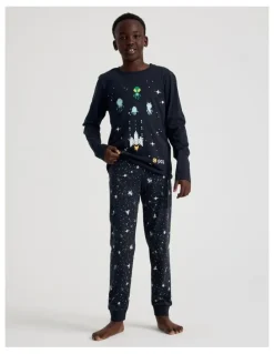 Bauhaus Knit Space Pyjamas in Navy