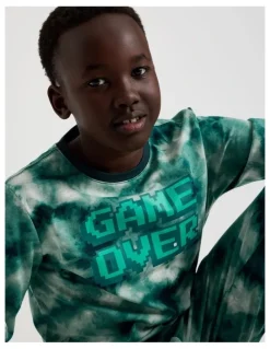 Bauhaus Knit Tie Dye Pyjamas in Green