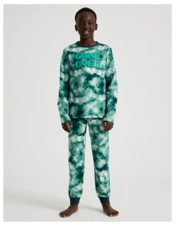 Bauhaus Knit Tie Dye Pyjamas in Green