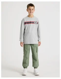 Bauhaus Long Sleeve Football Tee in Grey Marle