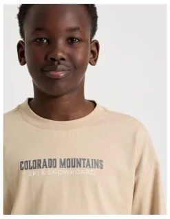 Bauhaus Long Sleeve Print Tee in Snowboarding in Sand