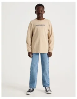 Bauhaus Long Sleeve Print Tee in Snowboarding in Sand