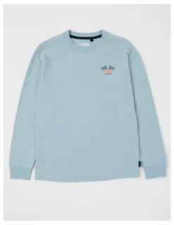 Bauhaus Long Sleeve Print Tee in Raceway in Light Blue