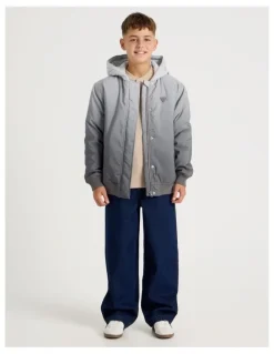 Bauhaus Ombre Puffer Jacket in Grey