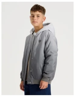 Bauhaus Ombre Puffer Jacket in Grey