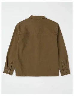 Bauhaus Oversized Worker Shirt in Mid Brown