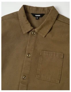 Bauhaus Oversized Worker Shirt in Mid Brown