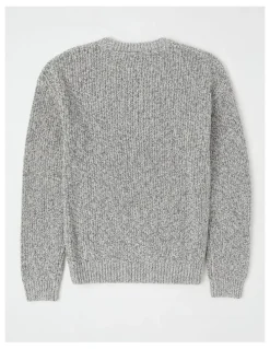 Bauhaus Raglan Fisherman Knit Top in Ecru