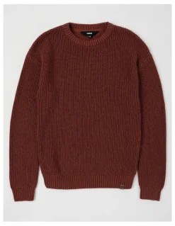 Bauhaus Raglan Fisherman Knit Top in Burgundy