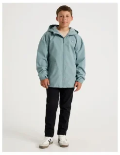 Bauhaus Rain Jacket with Fleece Lining in Blue