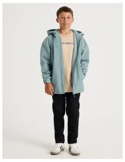Bauhaus Rain Jacket with Fleece Lining in Blue