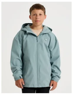 Bauhaus Rain Jacket with Fleece Lining in Blue
