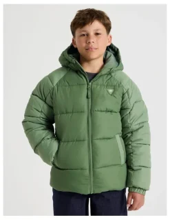 Bauhaus Recycled Puffer Jacket in Khaki
