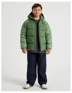 Bauhaus Recycled Puffer Jacket in Khaki