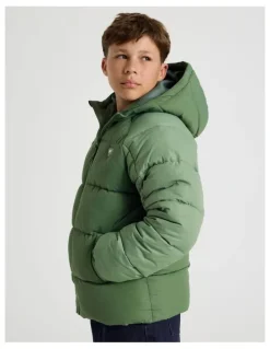 Bauhaus Recycled Puffer Jacket in Khaki