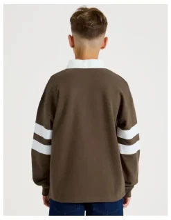 Bauhaus Rugby Sweat Top in Brown