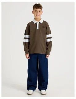 Bauhaus Rugby Sweat Top in Brown