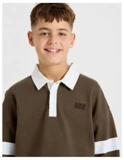 Bauhaus Rugby Sweat Top in Brown