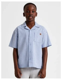 Bauhaus Seersucker Shirt in Blue