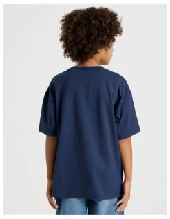 Bauhaus Short Sleeve Splice Tee in Navy