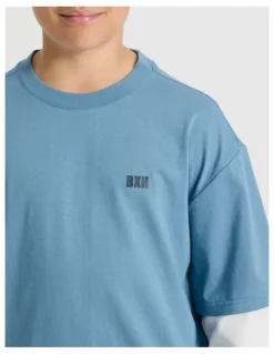Bauhaus Skater Tee in White and Bluestone
