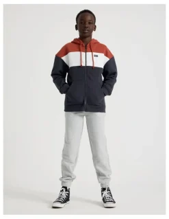 Bauhaus Splice Zip Thru Hood in Red White and Navy