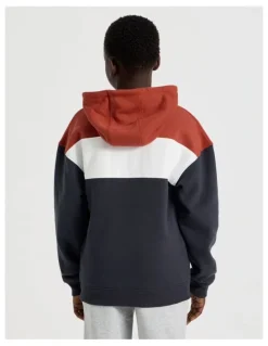 Bauhaus Splice Zip Thru Hood in Red White and Navy