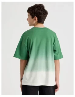 Bauhaus The Edit Short Sleeve Print Tee in Ombre Khaki