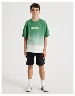 Bauhaus The Edit Short Sleeve Print Tee in Ombre Khaki