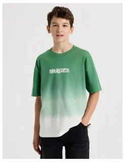 Bauhaus The Edit Short Sleeve Print Tee in Ombre Khaki