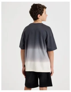 Bauhaus The Edit Short Sleeve Print Tee in Ombre Navy