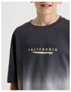 Bauhaus The Edit Short Sleeve Print Tee in Ombre Navy
