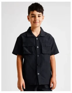 Bauhaus Utility Shirt in Black