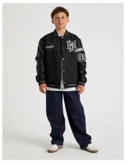 Bauhaus Varsity Bomber Jacket in Black