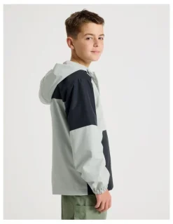 Bauhaus Wind Breaker Jacket in Navy and Grey