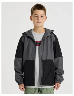 Bauhaus Wind Breaker Jacket in Charcoal and Black